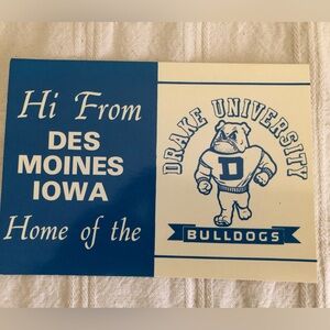 vtg Drake University Home of the Bulldogs 1x postccard